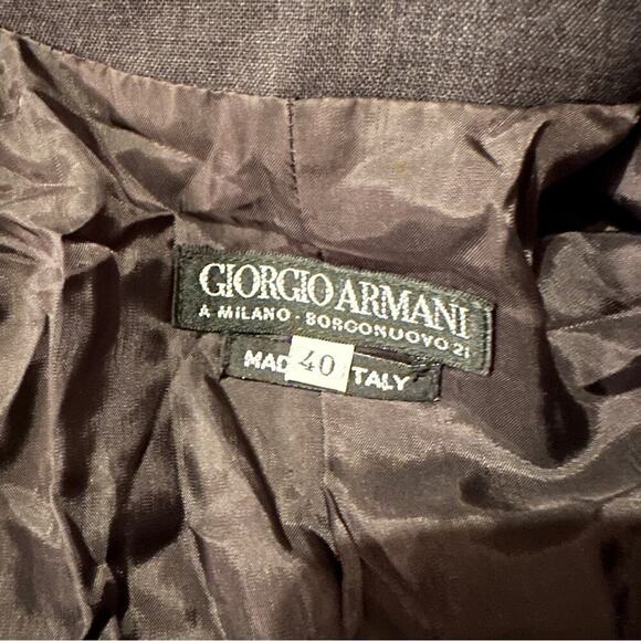 Giorgio Armani Wool Dark Gray Single Button Double Breasted Blazer Sz 40 - Picture 6 of 10